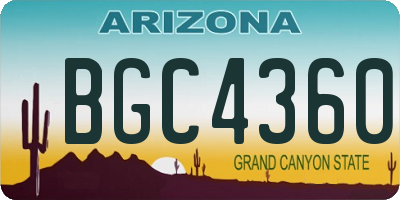 AZ license plate BGC4360