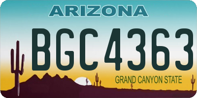 AZ license plate BGC4363