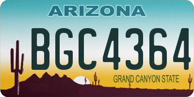 AZ license plate BGC4364