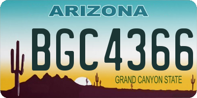 AZ license plate BGC4366