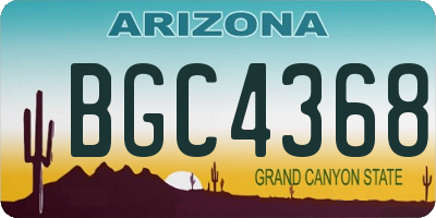 AZ license plate BGC4368