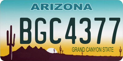 AZ license plate BGC4377