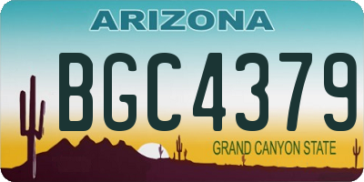 AZ license plate BGC4379