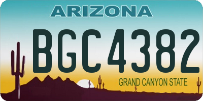 AZ license plate BGC4382