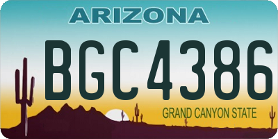 AZ license plate BGC4386