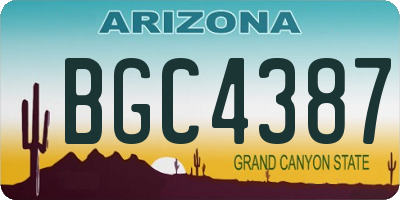 AZ license plate BGC4387