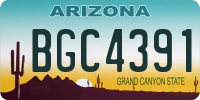AZ license plate BGC4391
