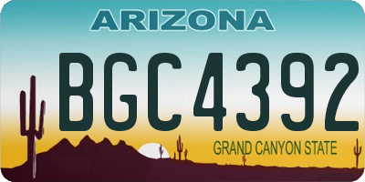 AZ license plate BGC4392