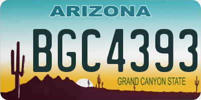 AZ license plate BGC4393