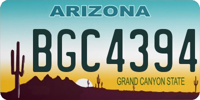 AZ license plate BGC4394
