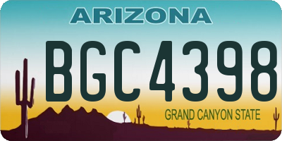 AZ license plate BGC4398