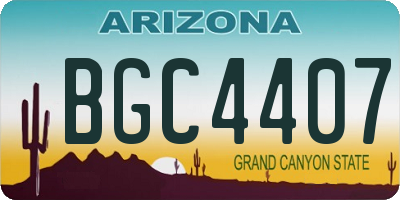AZ license plate BGC4407