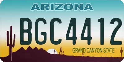 AZ license plate BGC4412