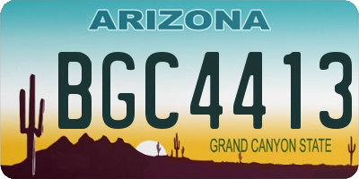 AZ license plate BGC4413