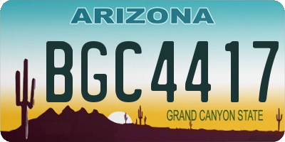 AZ license plate BGC4417