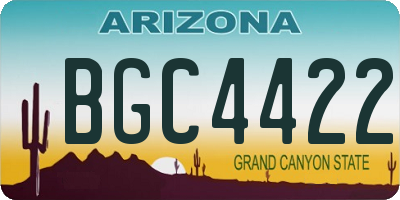AZ license plate BGC4422