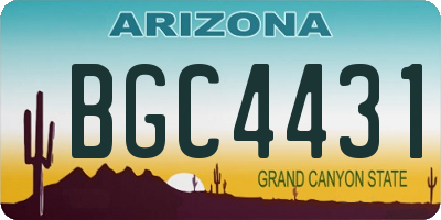 AZ license plate BGC4431