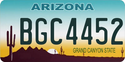 AZ license plate BGC4452