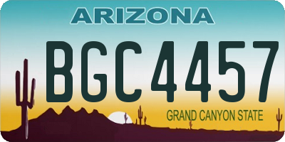 AZ license plate BGC4457