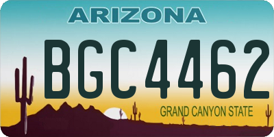 AZ license plate BGC4462