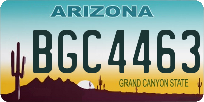 AZ license plate BGC4463