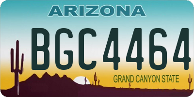 AZ license plate BGC4464