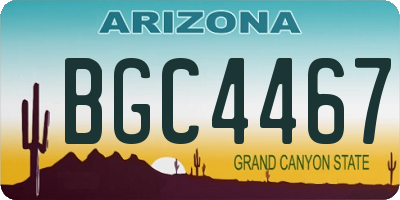 AZ license plate BGC4467