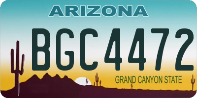 AZ license plate BGC4472