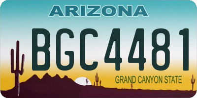 AZ license plate BGC4481