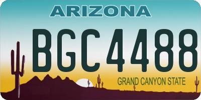 AZ license plate BGC4488