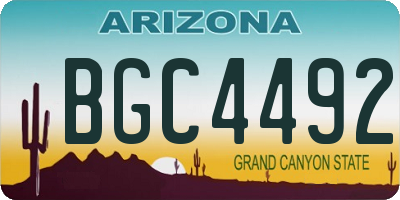 AZ license plate BGC4492