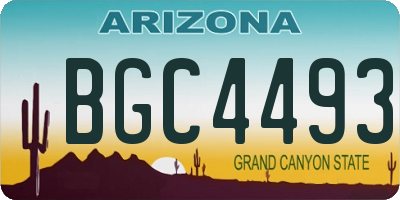 AZ license plate BGC4493