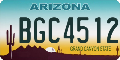 AZ license plate BGC4512