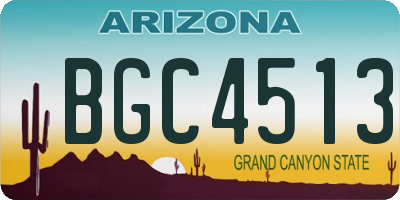 AZ license plate BGC4513