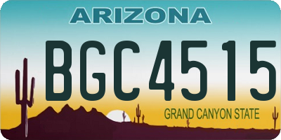 AZ license plate BGC4515