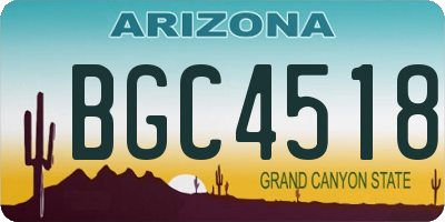 AZ license plate BGC4518