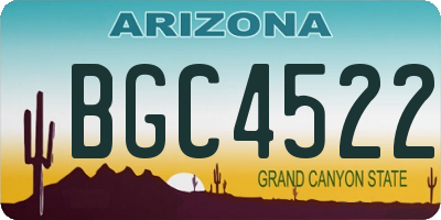 AZ license plate BGC4522