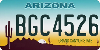 AZ license plate BGC4526