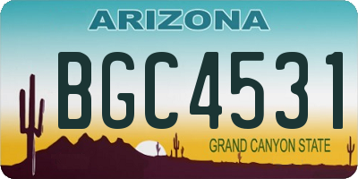 AZ license plate BGC4531