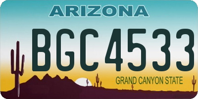 AZ license plate BGC4533
