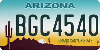 AZ license plate BGC4540