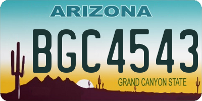 AZ license plate BGC4543