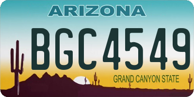AZ license plate BGC4549