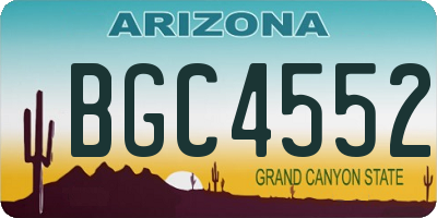 AZ license plate BGC4552