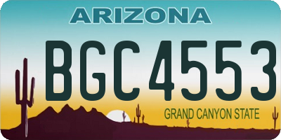 AZ license plate BGC4553