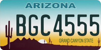 AZ license plate BGC4555