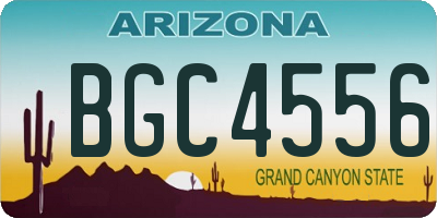 AZ license plate BGC4556