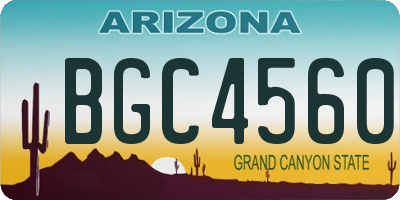AZ license plate BGC4560