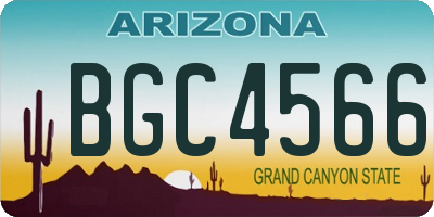 AZ license plate BGC4566