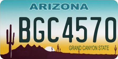 AZ license plate BGC4570